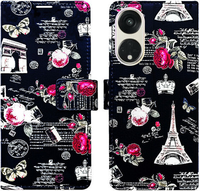 AD Enterprises Flip Cover for OPPO Reno8T 5G(Black, Magnetic Case, Pack of: 1)