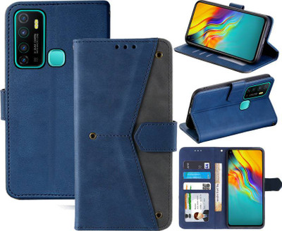 Flipkart SmartBuy Flip Cover for Infinix Hot 9, Infinix Hot 9 Pro(Blue, Cases with Holder, Pack of: 1)