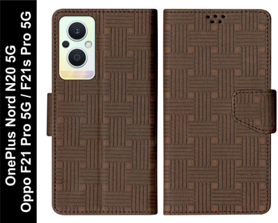 SBMS Flip Cover for OPPO F21 Pro 5G / OPPO F21s Pro 5G / OnePlus Nord N20 5G(Brown, Shock Proof, Pack of: 1)