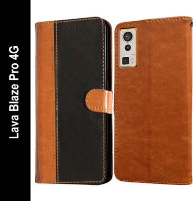 Casotec Flip Cover for Lava Blaze Pro 4G(Black, Pack of: 1)