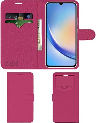 ACM Flip Cover for Samsung Galaxy A34(Pink, Cases with Holder, Pack of: 1)