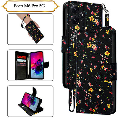 PARGO Flip Cover for Poco M6 Pro 5G(Black, Pack of: 1)