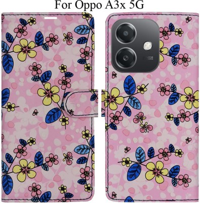 MYSHANZ Flip Cover for Oppo A3X 5G(Pink, Magnetic Case)