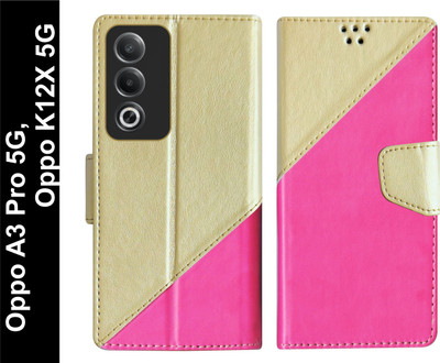 SBMS Flip Cover for Oppo A3 Pro 5G / Oppo K12X 5G Back Cover Case with Magnatic Closure(Pink, Shock Proof, Pack of: 1)