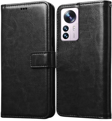Casotec Flip Cover for Xiaomi 12 Pro 5G(Black, Pack of: 1)