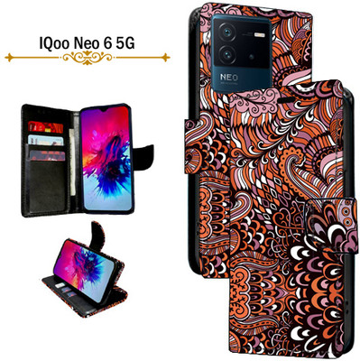 Cutemart Flip Cover for IQoo Neo 6 5G(Brown, Pack of: 1)
