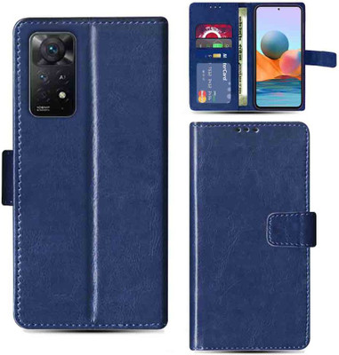 Kalua Mall Flip Cover for Redmi Note 11 Pro flip cover | Redmi 2201116TG flip cover | Blue(Blue, Magnetic Case, Pack of: 1)