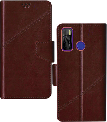 SBMS Flip Cover for Tecno Spark 5, Tecno Spark 5 Pro, Tecno Camon 15(Brown, Shock Proof, Pack of: 1)