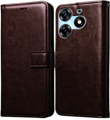 Casotec Flip Cover for Tecno Spark 10 Pro 5G(Brown, Pack of: 1)