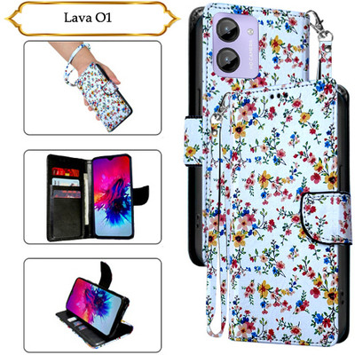 SALGO Flip Cover for Lava O1(White, Pack of: 1)