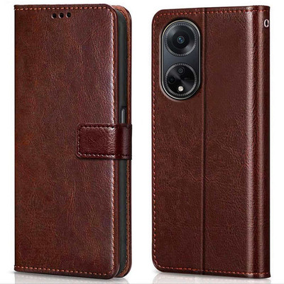 Rakaenterprise Flip Cover for OPPO F23 5G(Brown, Shock Proof, Pack of: 1)