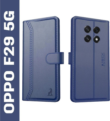 AIBEX Flip Cover for Oppo F29 5G|Premium Leather Finish | Magnetic Closure | Kickstand Feature | Shockproof(Blue, Magnetic Case, Pack of: 1)