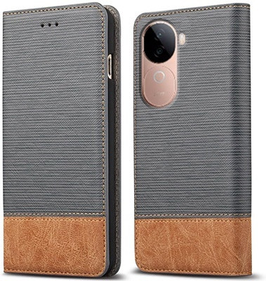 Clickcase Flip Cover for Vivo V40e 5G(Grey, Dual Protection)