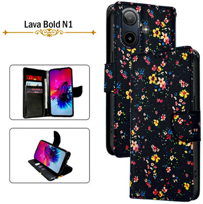 Cutemart Flip Cover for Lava Bold N1(Black, Pack of: 1)