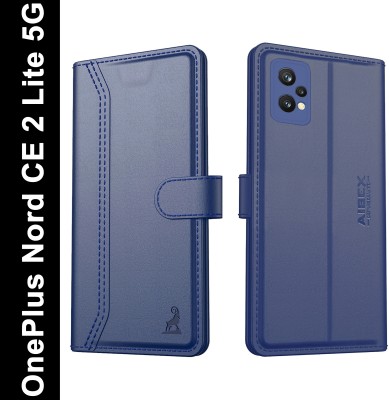 AIBEX Flip Cover for OnePlus Nord CE 2 Lite 5G|Vegan PU Leather |Foldable Stand & Pocket(Blue, Cases with Holder, Pack of: 1)