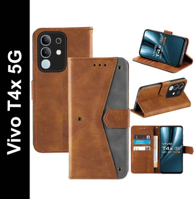 Mashgul Flip Cover for vivo T4x 5G, Vivo Y31 Pro 5G(Brown, Shock Proof, Pack of: 1)