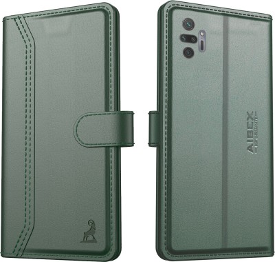 AIBEX Flip Cover for Redmi Note 10T 5G / Poco M3 Pro 5G|Vegan PU Leather |Foldable Stand & Pocket |Magnetic(Green, Cases with Holder, Pack of: 1)