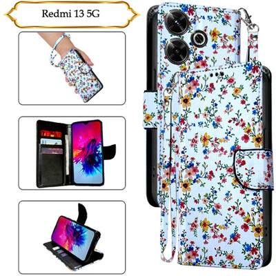 Asmart Flip Cover for Redmi 13 5G(White, Pack of: 1)