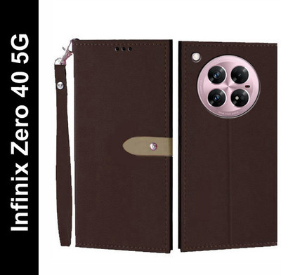 Wynhard Flip Cover for Infinix Zero 40 5G(Brown, Grip Case, Pack of: 1)