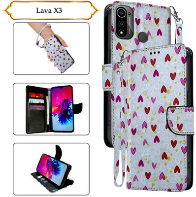 Cutemart Flip Cover for Lava X3(White, Pack of: 1)