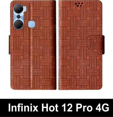 SScase Flip Cover for Infinix Hot 12 Pro 4G(Brown, Shock Proof, Pack of: 1)