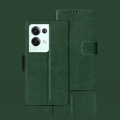 Kalua Mall Flip Cover for Oppo Reno 8 Pro(Green, Magnetic Case, Pack of: 1)