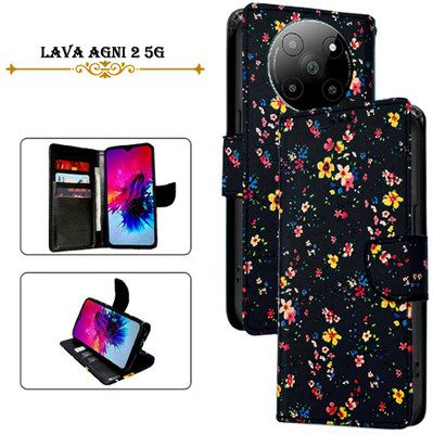 Hpa Flip Cover for Lava Agni 2 5G(Black, Pack of: 1)