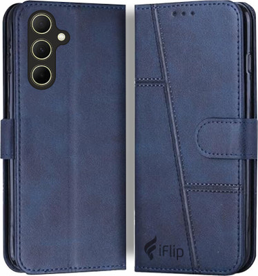 iFlip Flip Cover for Samsung Galaxy M16 5G, Card Pockets Wallet & Stand, Wallet Style Flip Back Case Cover(Blue, Magnetic Case, Pack of: 1)