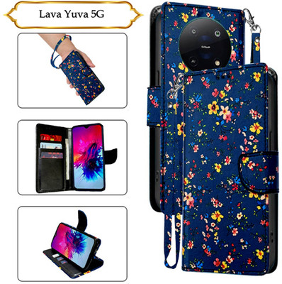 Asmart Flip Cover for Lava Yuva 5G(Blue, Pack of: 1)