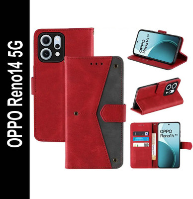 Mashgul Flip Cover for OPPO Reno14 5G(Red, Shock Proof, Pack of: 1)