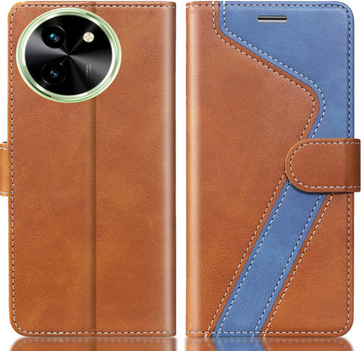 CYOR Flip Cover for VIVO T3X 5G(Brown, Blue, Dual Protection, Pack of: 1)