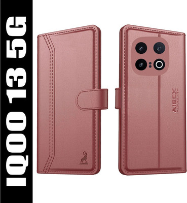 AIBEX Flip Cover for iQOO 13 5G|Premium Leather Finish | Magnetic Closure | Kickstand Feature | Shockproof(Brown, Magnetic Case, Pack of: 1)