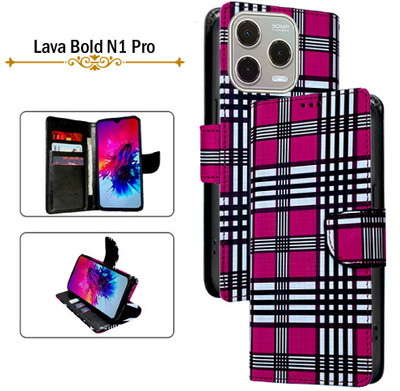Asmart Flip Cover for Lava Bold N1 Pro(Pink, Pack of: 1)