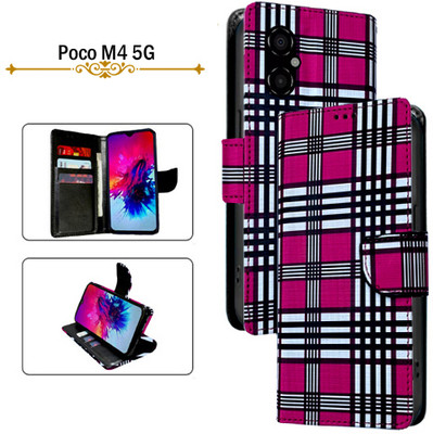 PARGO Flip Cover for Poco M4 5G(Pink, Pack of: 1)
