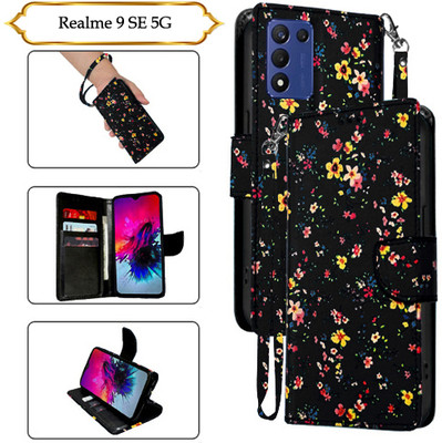Cutemart Flip Cover for Realme 9 SE 5G(Black, Pack of: 1)