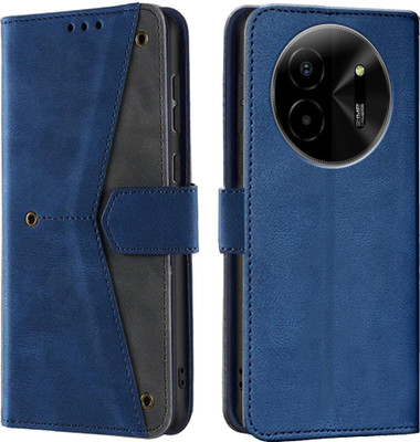 Yash Deal Flip Cover for Lava Blaze X 5G|Premium Dual-Color Leather Finish(Blue, Dual Protection, Pack of: 1)