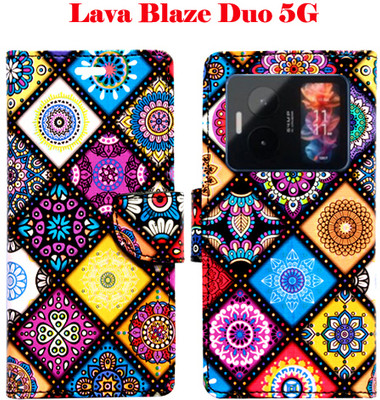 Mxkart Flip Cover for Lava Blaze Duo 5G(Purple, Pack of: 1)