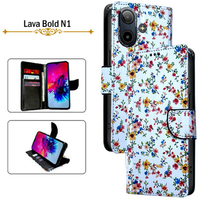 Cutemart Flip Cover for Lava Bold N1(White, Pack of: 1)