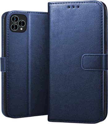 GoPerfect Flip Cover for Lava Blaze Curve 5G | Premium Imported Trending Business Series Wallet Back Cover(Blue, Dual Protection, Pack of: 1)
