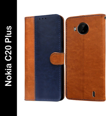 Casotec Flip Cover for Nokia C20 Plus 4G(Blue, Pack of: 1)