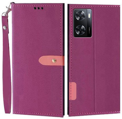 Wynhard Flip Cover for OPPO A57 2022(Pink, Grip Case, Pack of: 1)