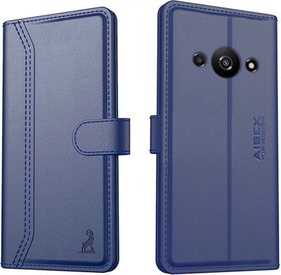 AIBEX Flip Cover for Poco C61 / Xiaomi Redmi A3|Vegan PU Leather |Foldable Stand & Pocket |Magnetic Closure(Blue, Cases with Holder, Pack of: 1)