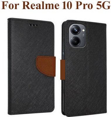 Krumholz Flip Cover for Realme 10 Pro 5G(Brown, Dual Protection, Pack of: 1)