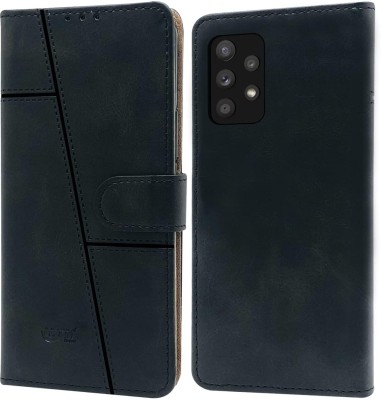 NIMMIKA ENTERPRISES Flip Cover for Samsung Galaxy A52 4G(Premium leather material | 360-degree protection | Stand function)(Black, Dual Protection, Pack of: 1)