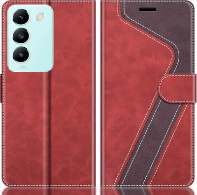CYOR Flip Cover for VIVO T3 5G(Red, Brown, Dual Protection, Pack of: 1)