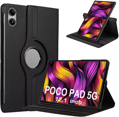 BLACK LOVIES Flip Cover for poco pad 5g, Poco pad, poco pad 12.1 inch(Black, Shock Proof, Pack of: 1)