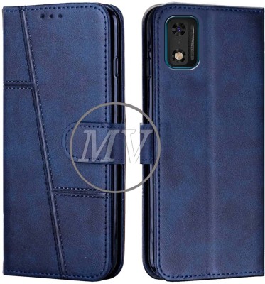 MV Premium Flip Cover Flip Cover for Itel A23 Pro(Blue, Cases with Holder, Pack of: 1)