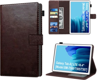 TGK Flip Cover for Samsung Galaxy Tab A7 LTE 10.4 inch(Brown, Dual Protection, Pack of: 1)