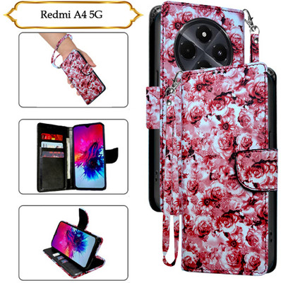 PARGO Flip Cover for Redmi A4 5G(Red, Pack of: 1)