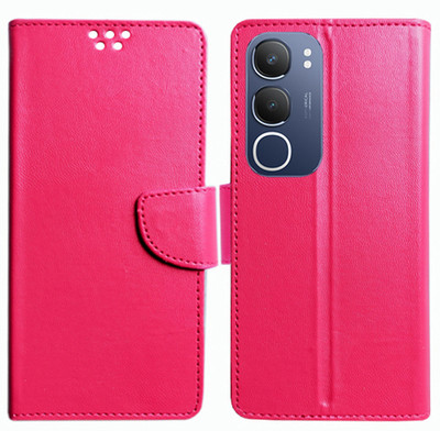 Toklot Flip Cover for Vivo Y19s 5G(Pink, Pack of: 1)